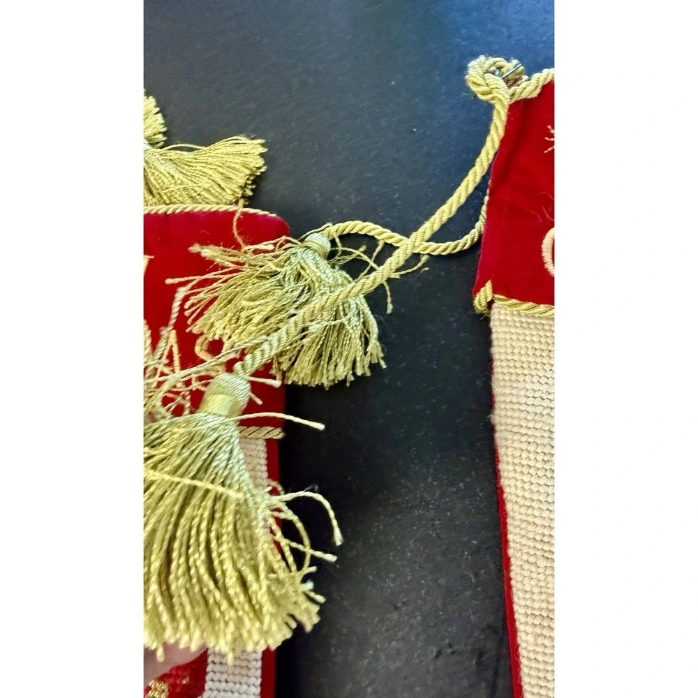Dillard's Needlepoint Hand Embroidered Christmas Mexican Sombrero Santa Vintage
